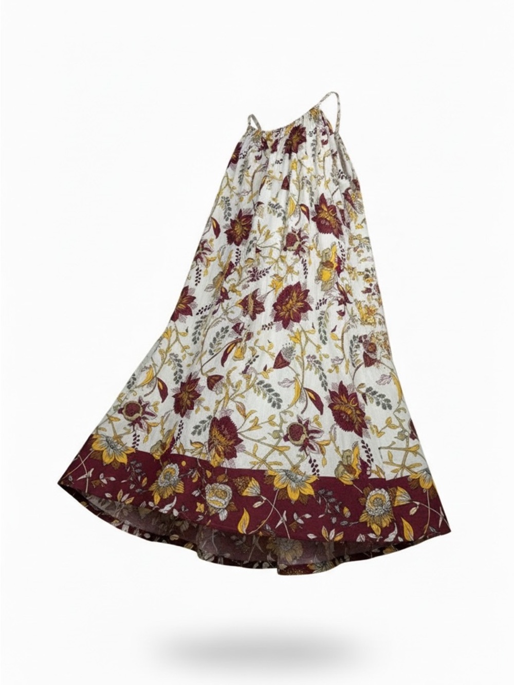 Boho Floral Midi Dress Womens Plus Size 28 Flowy A-Line Spring Summer Halter